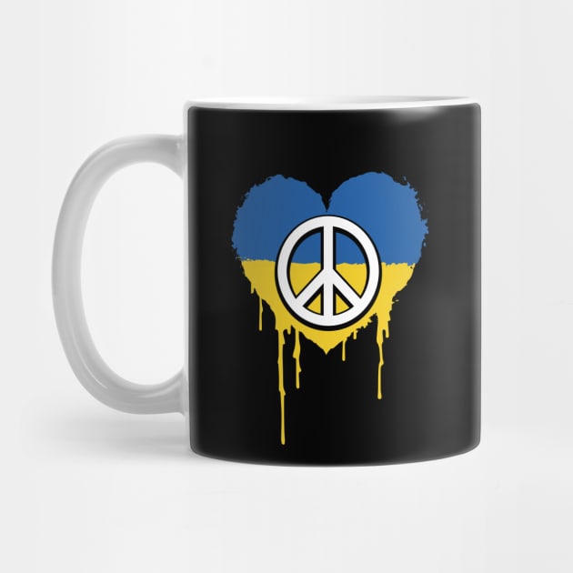 Ukraine flag in a heart shape, peace symbol by VinagreShop